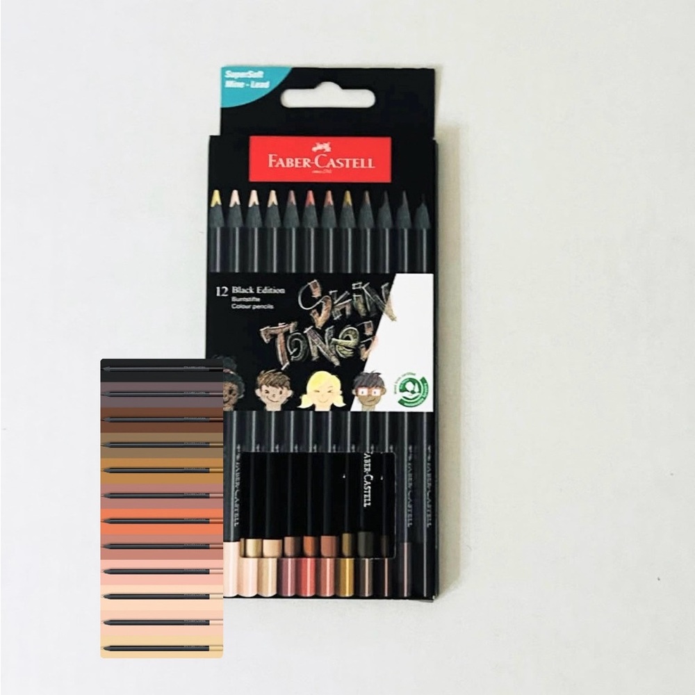 Faber-Castell Black Edition Skin Tones 12 Count Color Pencils
